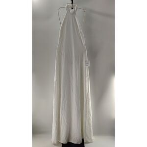 Lulu's Elegant White Halter Maxi Dress